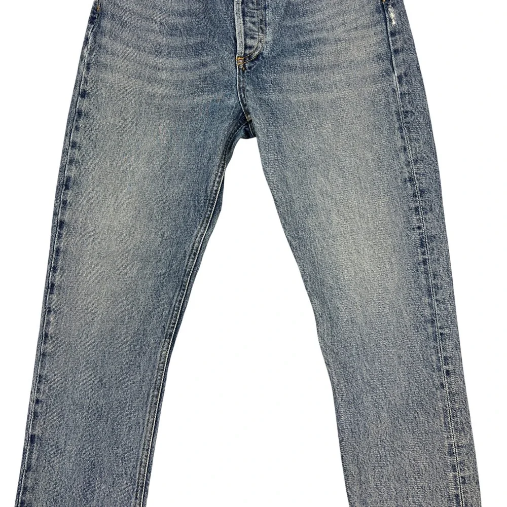 AGOLDE Riley Straight Leg Jeans 26" Distressed Cut Hems High Rise Button Fly - Picture 14 of 14